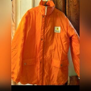 Vintage Orange Saipem Puffer Jacket Mens Size XL